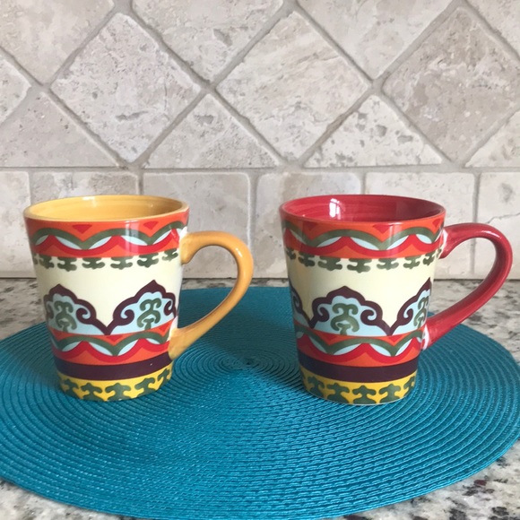 2 Euro Ceramica Mugs/Cups Aztec Pattern - Picture 4 of 7